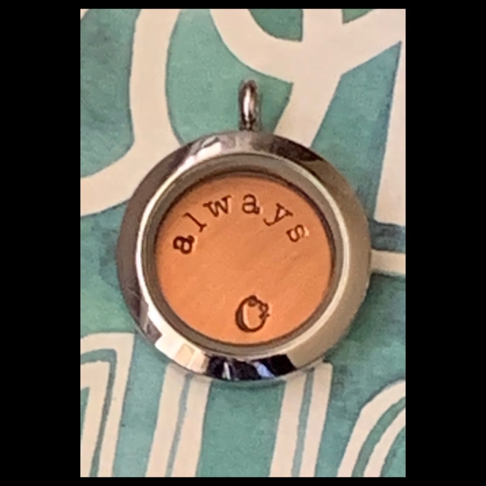 ORIGAMI OWL MINI SILVER LOCKET w/ "ALWAYS" PLATE